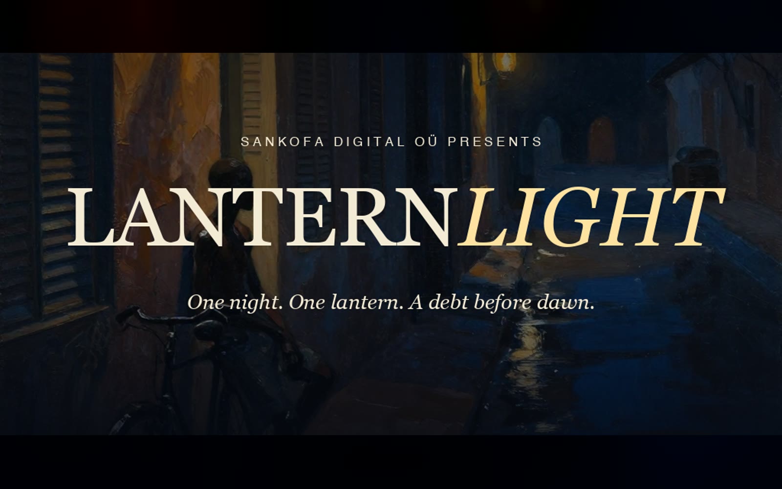Lanternlight: a lone lantern held up against the night
